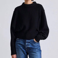 APIECE APART Alina Dolman Top in black - women's sweater