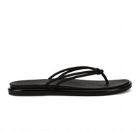 OluKai Women’s Aka Beach Sandals in black 1 - women's shoe - detail view