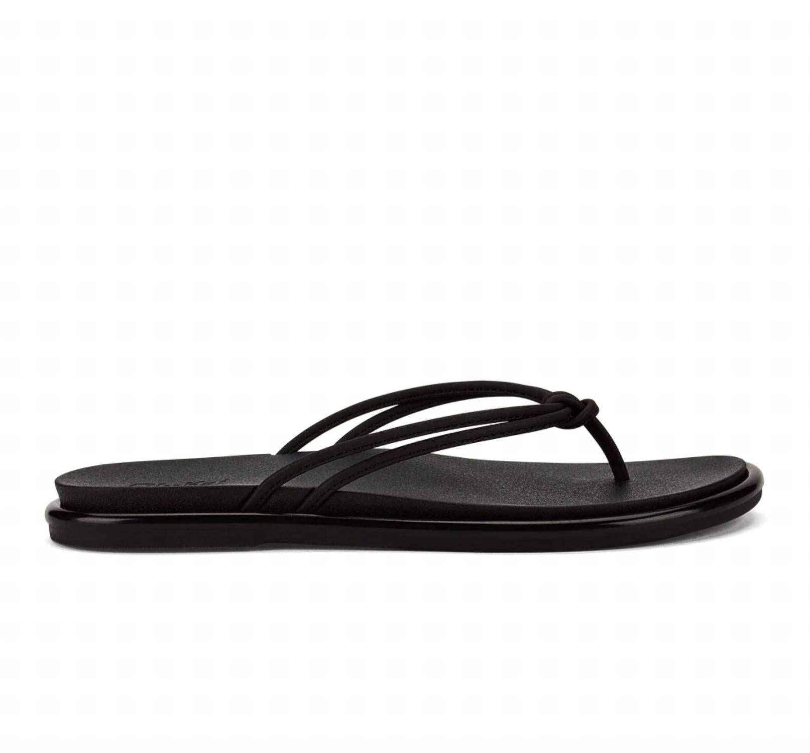 OluKai Women’s Aka Beach Sandals in black 1 - women's shoe - detail view