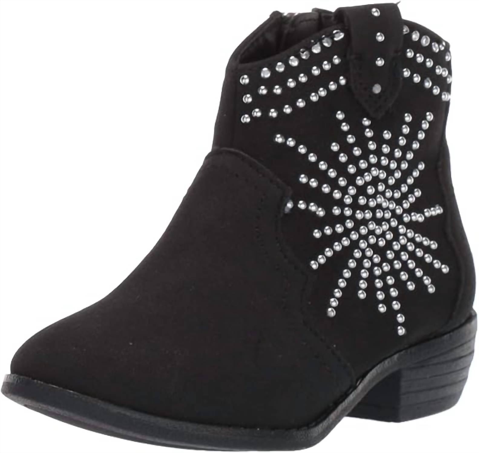Nina Girls Sariah Ankle Boots in black suede 1 - kids' boots - alternate view
