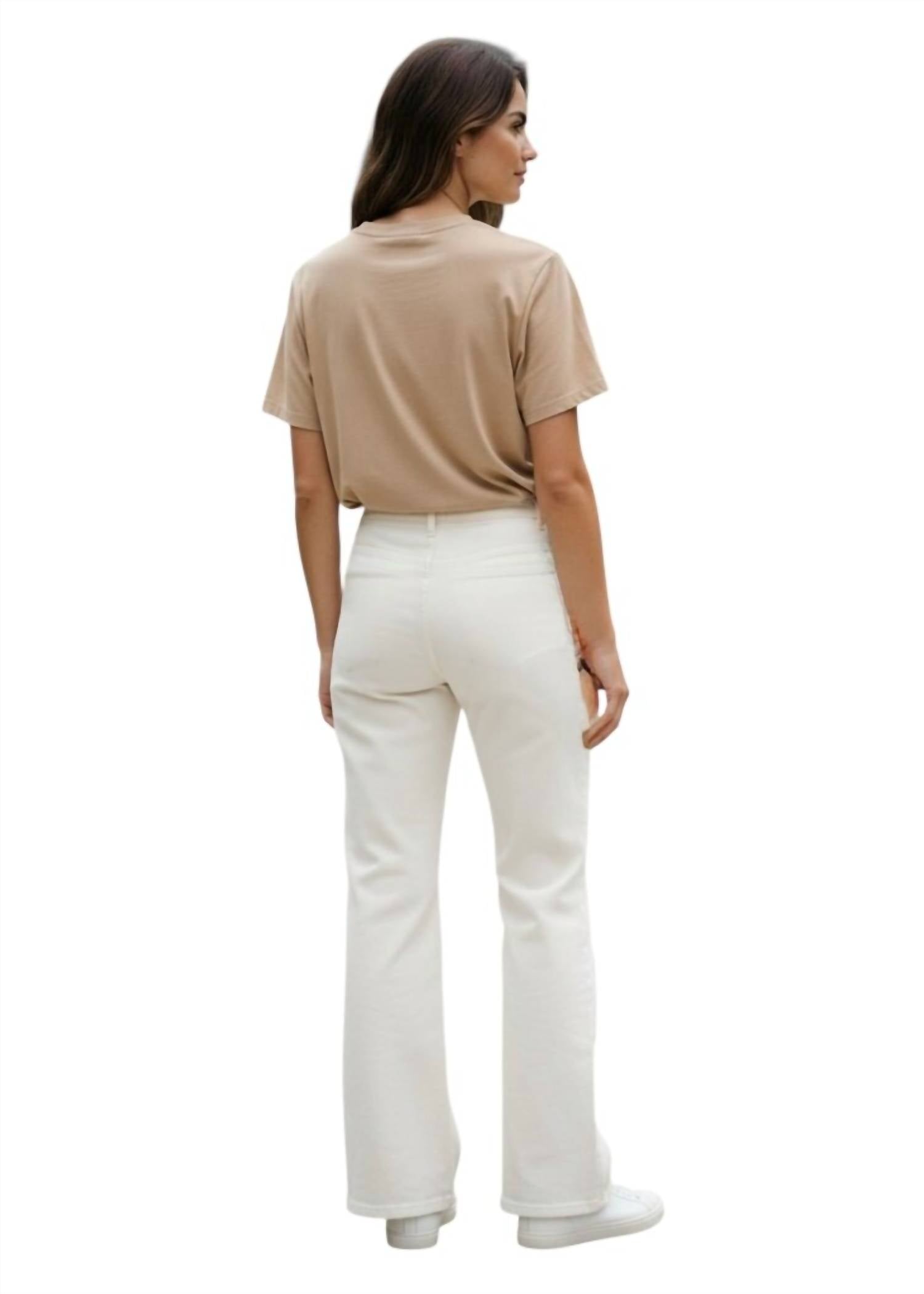 Toccin - Lace Up Flare Leg Denim Pants