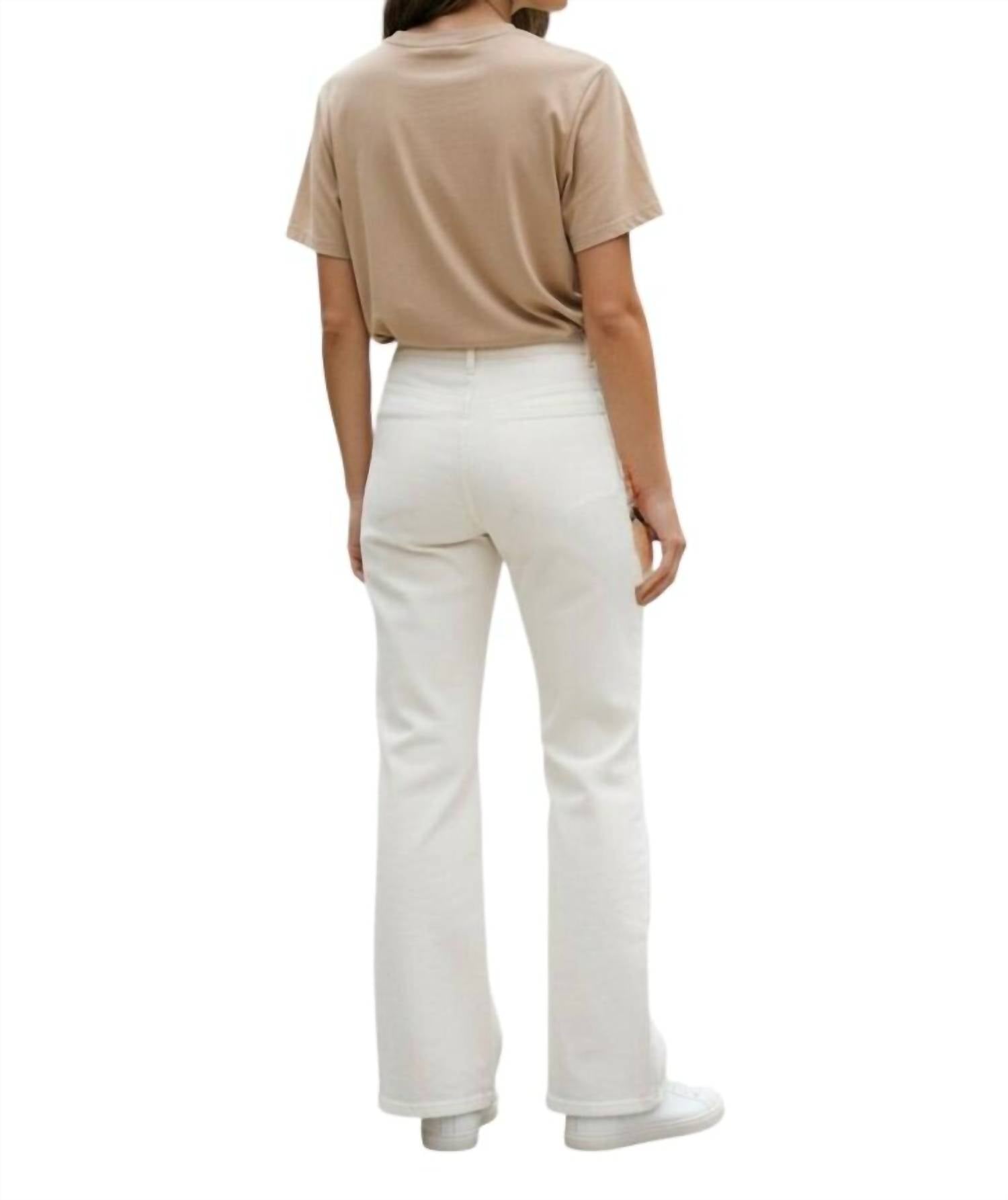 Toccin - Lace Up Flare Leg Denim Pants