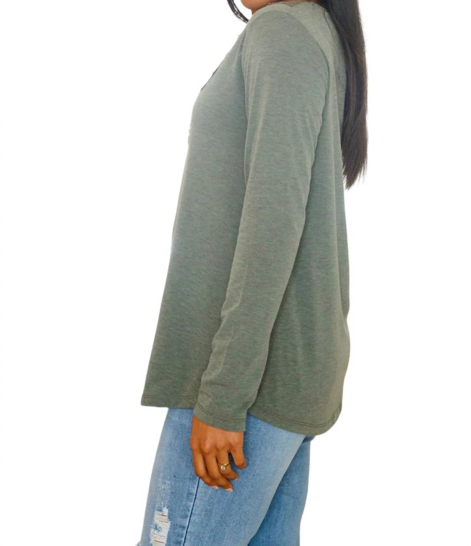 Emerald Collection - Lacey Long Sleeve V Neck