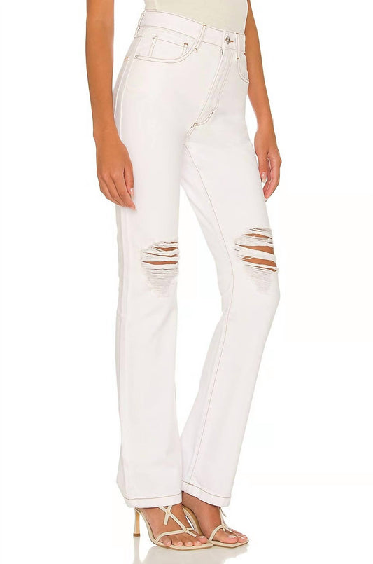 We Wore What - Wide Leg Distressed Jeans