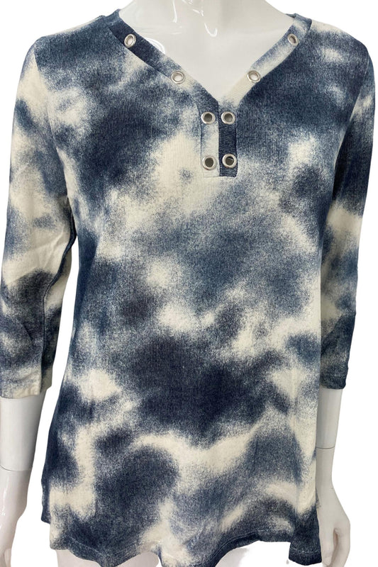 Soft Stretch Tie Dye Grommet Top