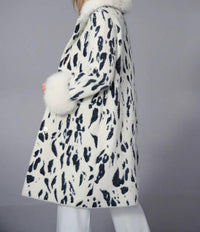 Joseph Ribkoff - Animal Print Faux Fur Coat