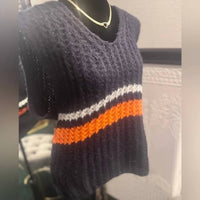 Milio Milano - Women's Striped V-neck Knit Sweater Vest
