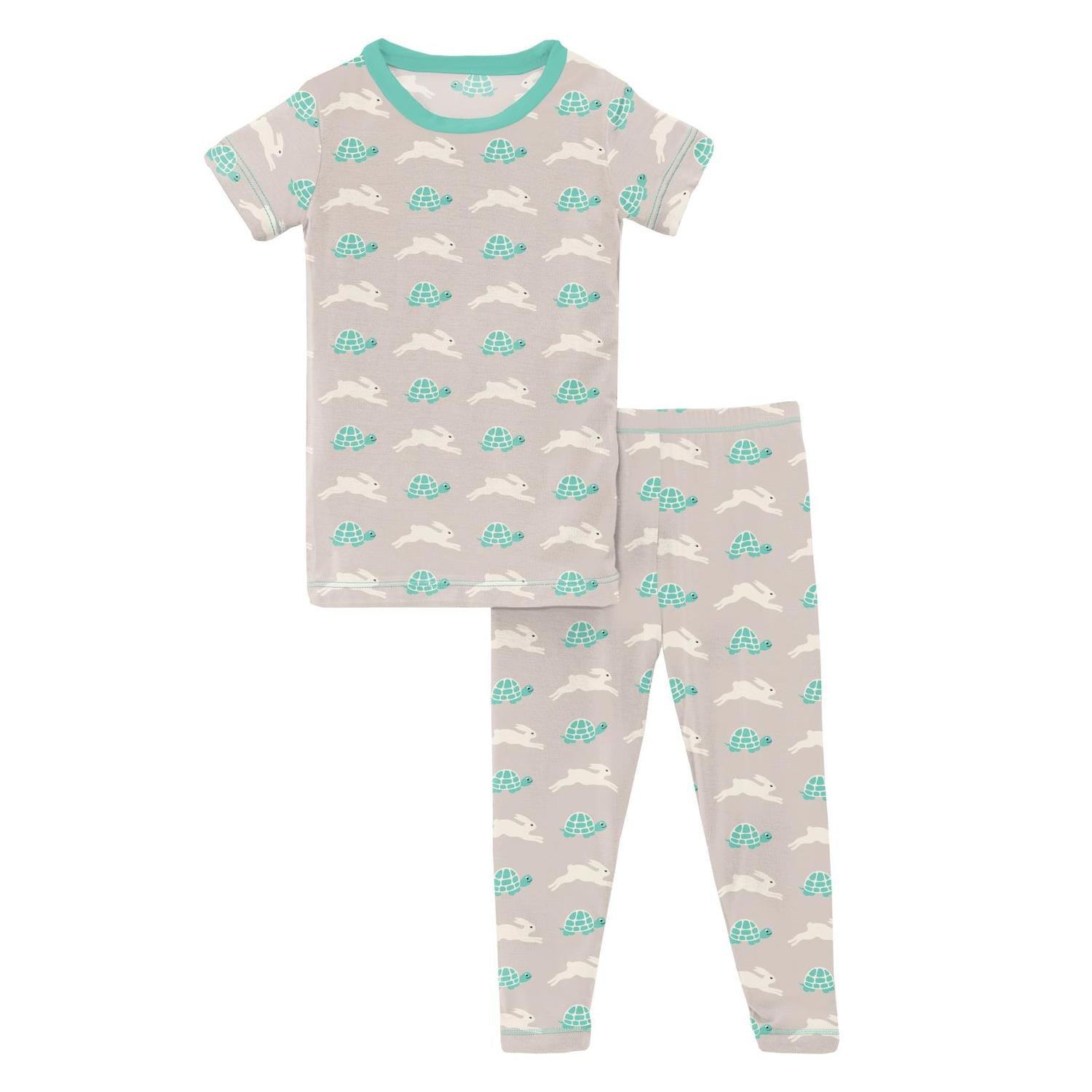 Kickee - Kids' Bamboo Print Short Sleeve Pajama Set