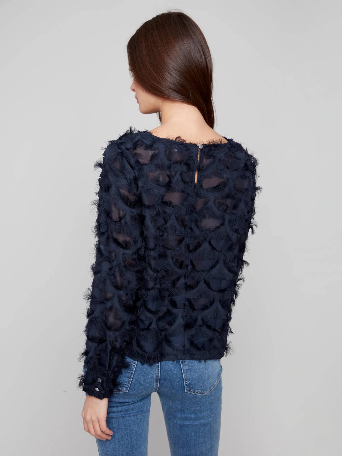 Charlie B - eyelash chiffon top