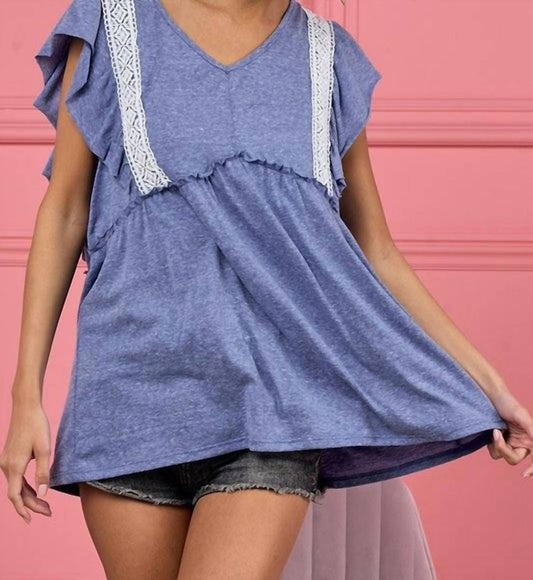 Bibi - Crochet Lace Detailed Butterfly Tiered Top