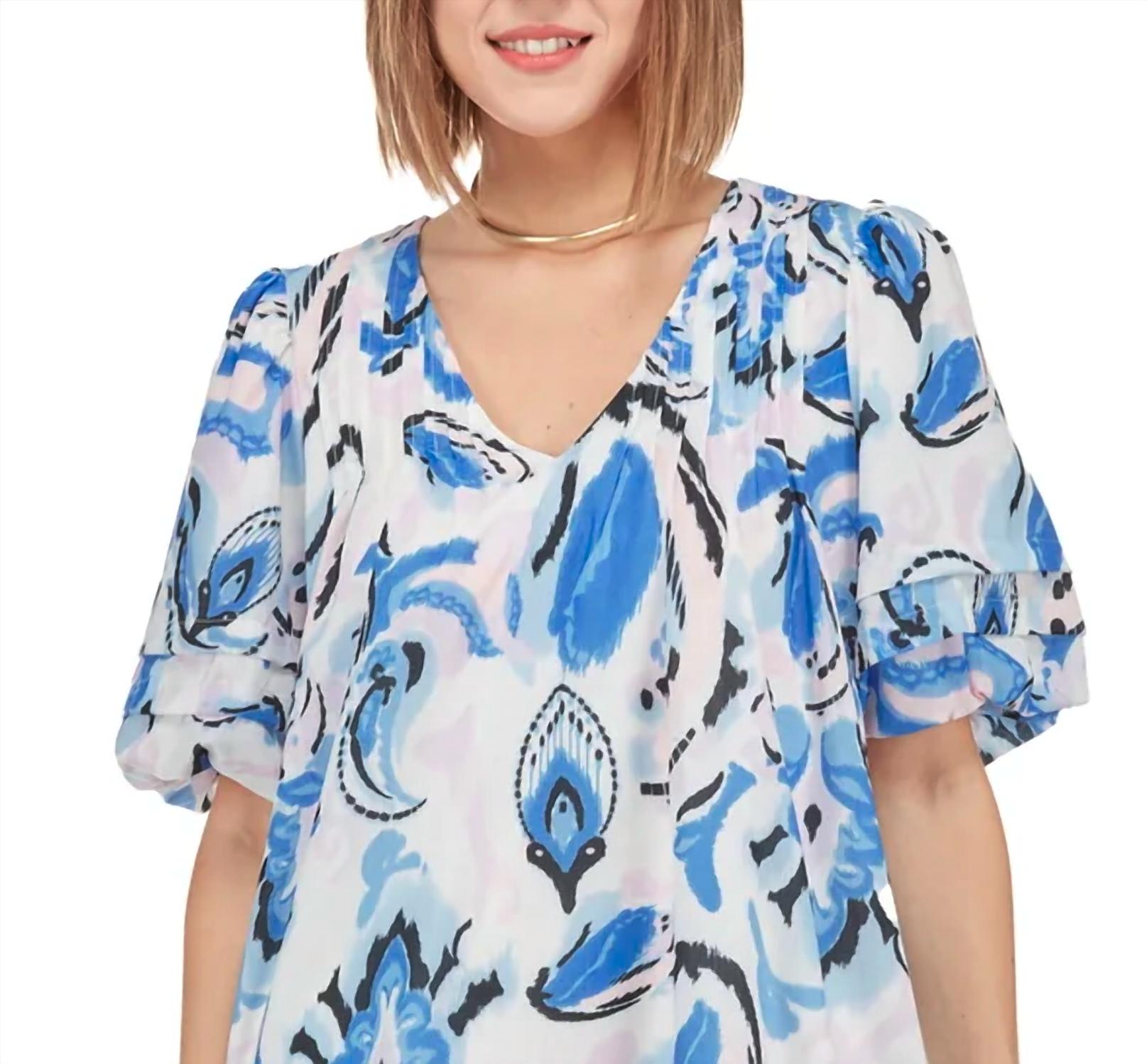Joy Joy - Balloon Pleated Puff Sleeve Mini Dress