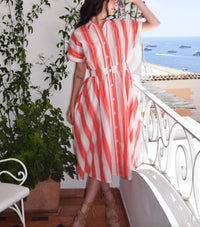 Never A Wallflower - Drop Shoulder Half-sleeve Button Dress