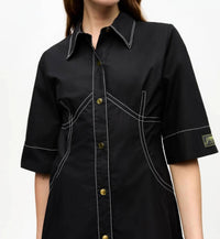 Ganni - Cotton Poplin Long Shirt Dress