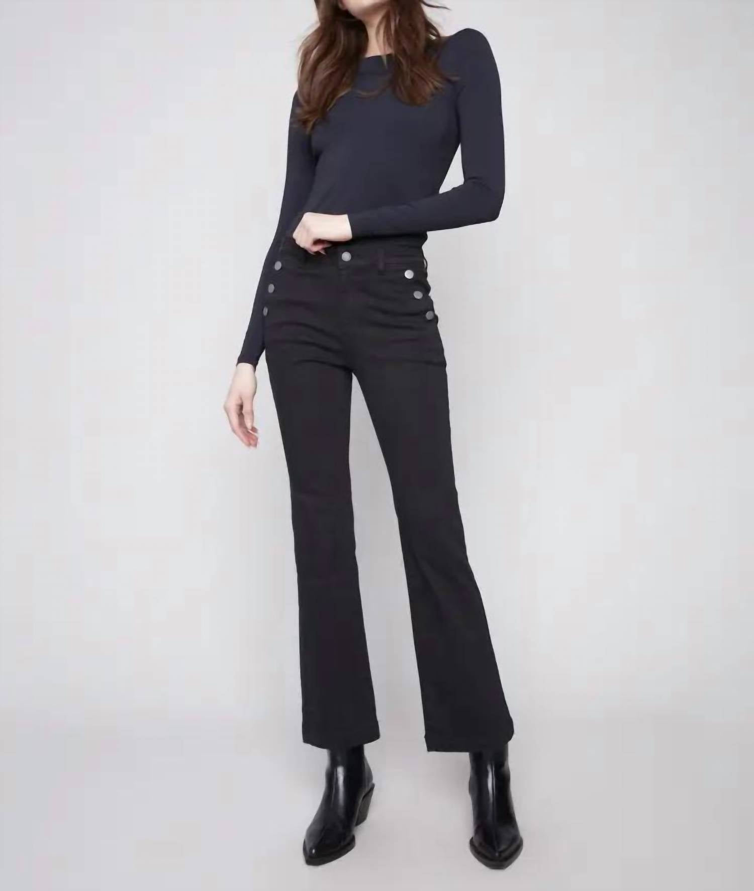 Charlie B - Flare Leg Button Pocket Pants
