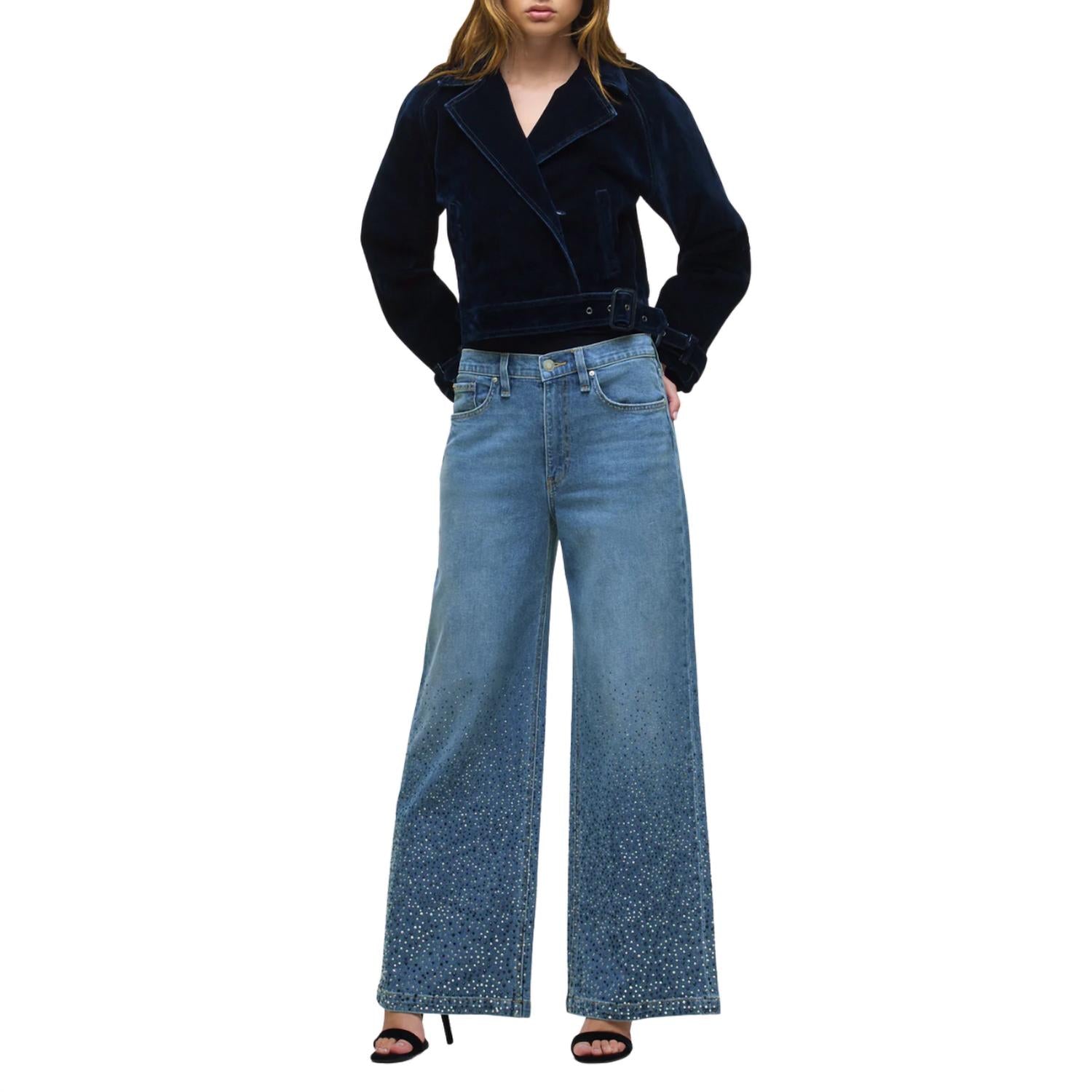 Hudson - Jodie Loose Wide Leg Jean With Stud