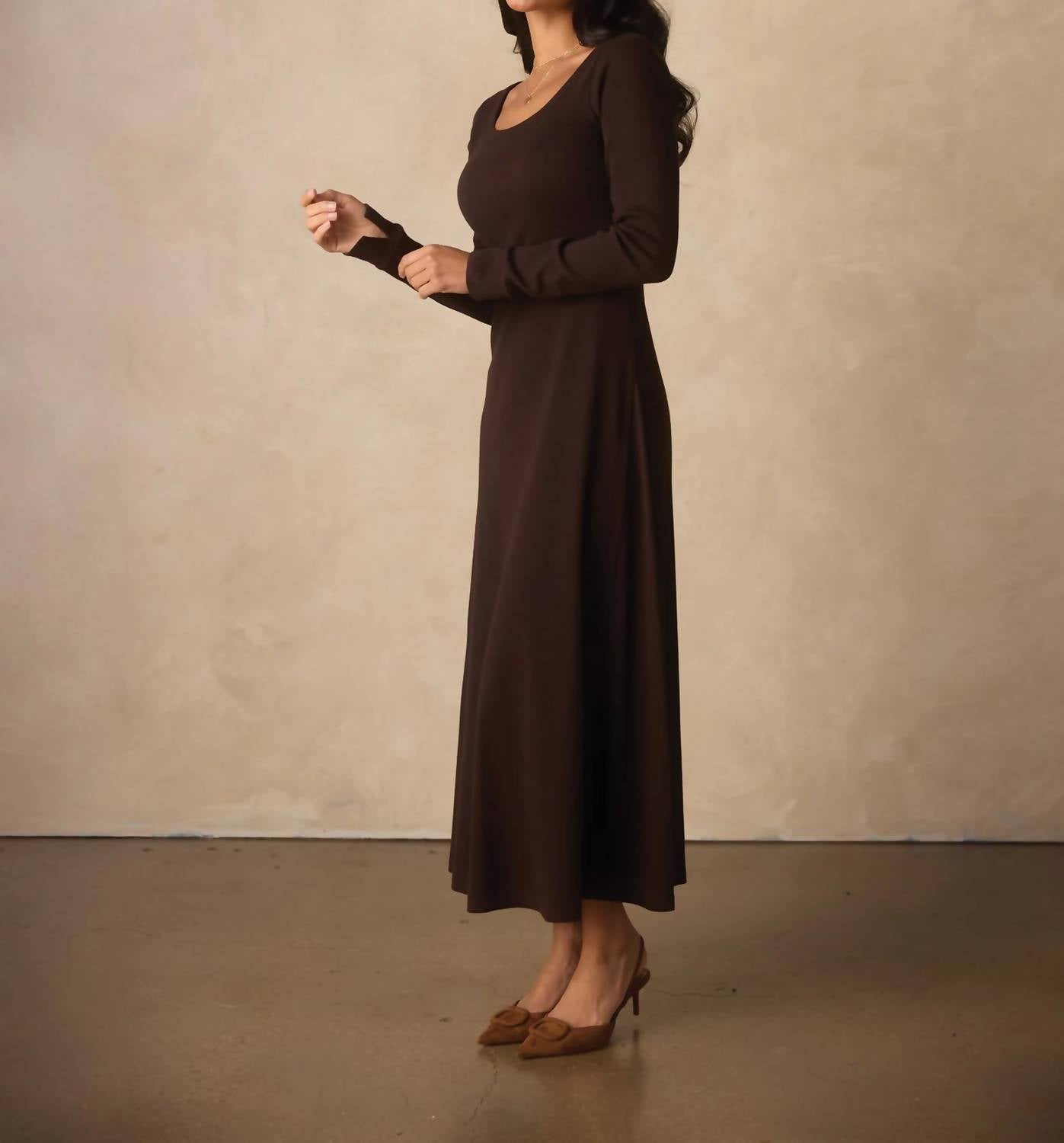 The Normal Brand - Normal Rib Long Sleeve Midi Dress