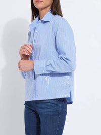 Lysse Sequin Shirting in luminous - women's shirt - detail view