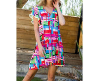 Thml - Multi Color Pattern Flutter Sleeve Dress