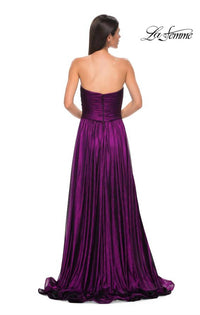 La Femme - Metallic Chiffon Dress