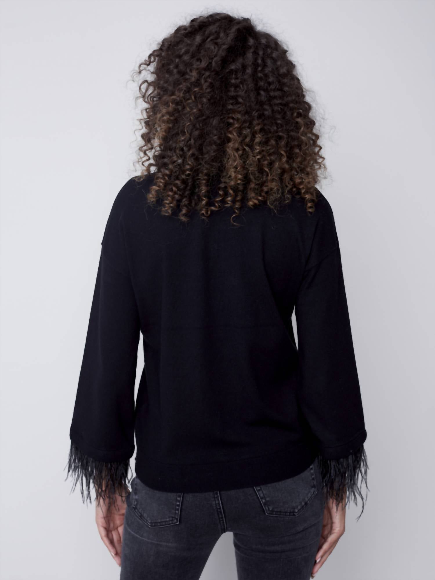 Charlie B - Feather Trim Sweater