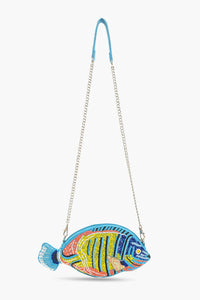 America & Beyond - Embellished Royal Fish Clutch