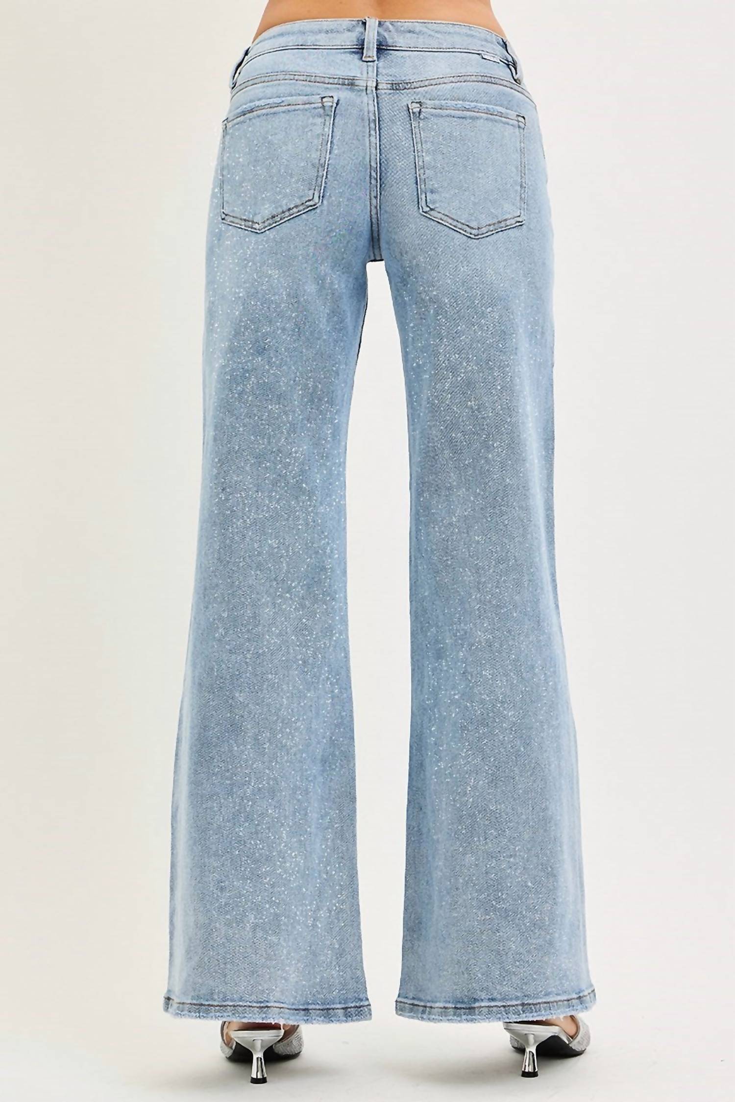 RISEN Low Rise Wide Leg Jean in light wash - women's jeans - alternate view