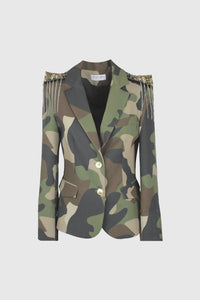 Odi et Amo Military Blazer in camouflage - women's jacket - detail view