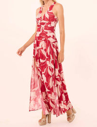 Misa Los Angeles Imogen Maxi Dress in cherry flora - women's dress - detail view