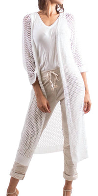 Gigi Moda - Ginavra Knitted Mesh Maxi Open Jacket