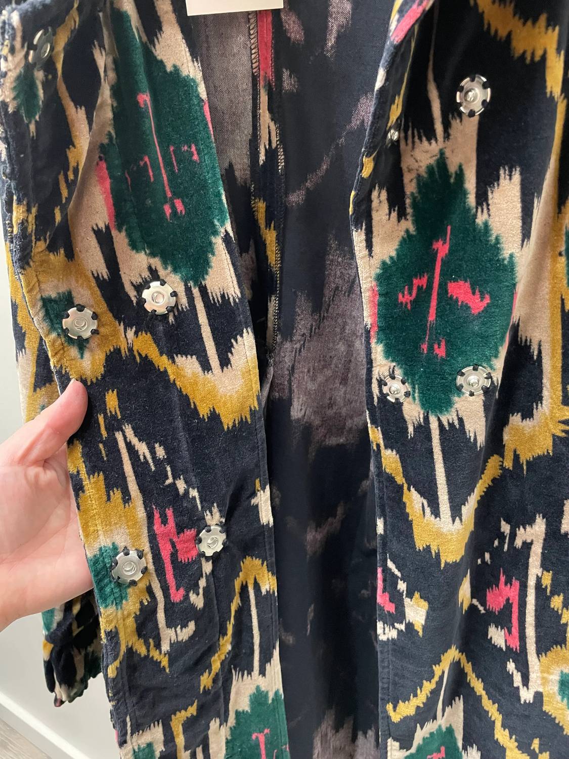Paperlace - Ikat Velvet Knee Length Jacket