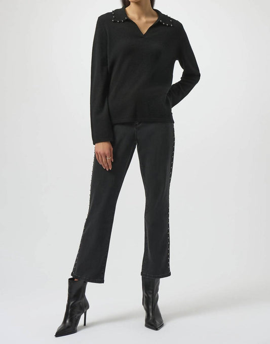 Joseph Ribkoff - Pearl Collar Cashmere Sweater