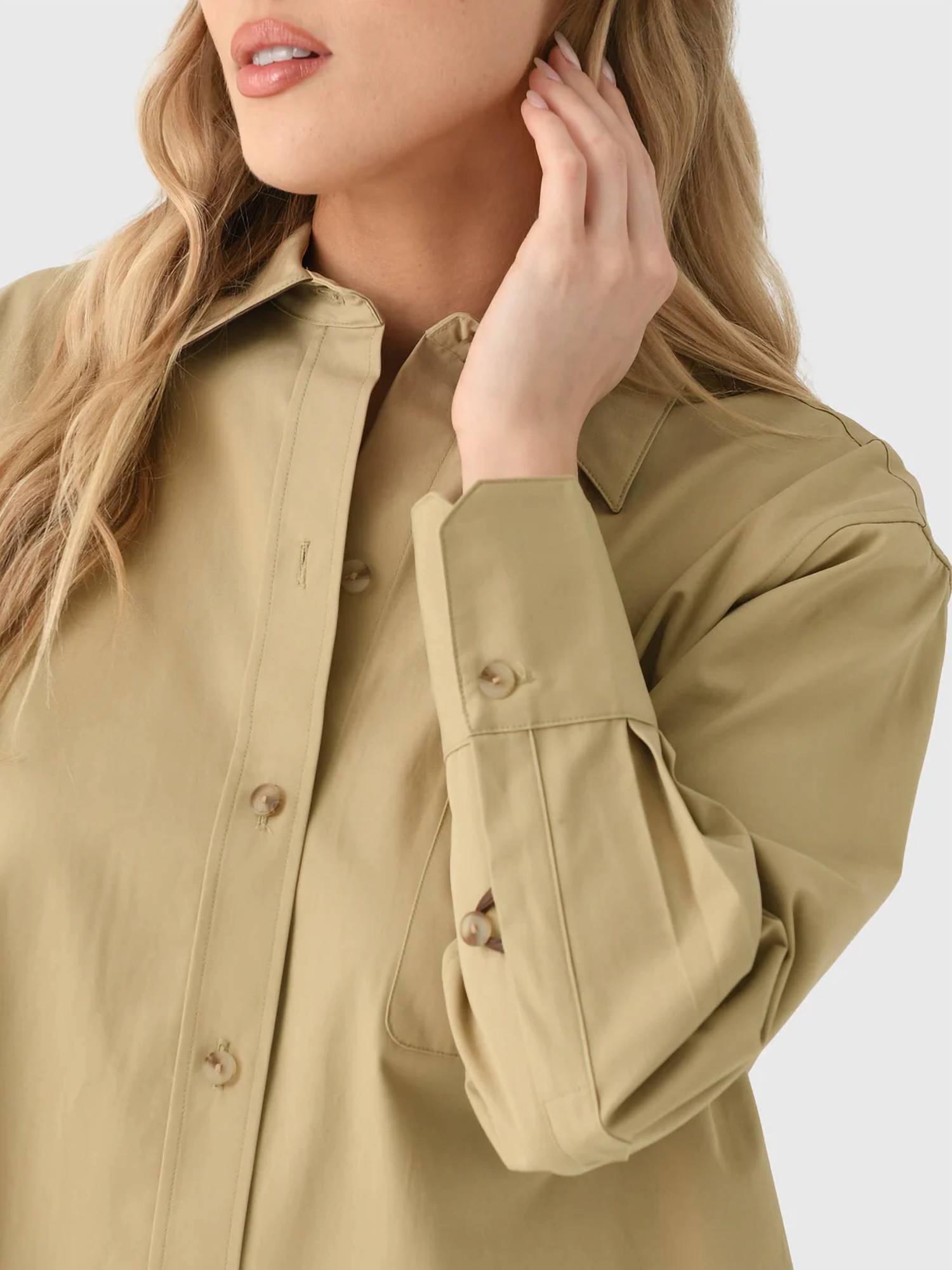 Vince - Oversized Shirt with Faux Leather