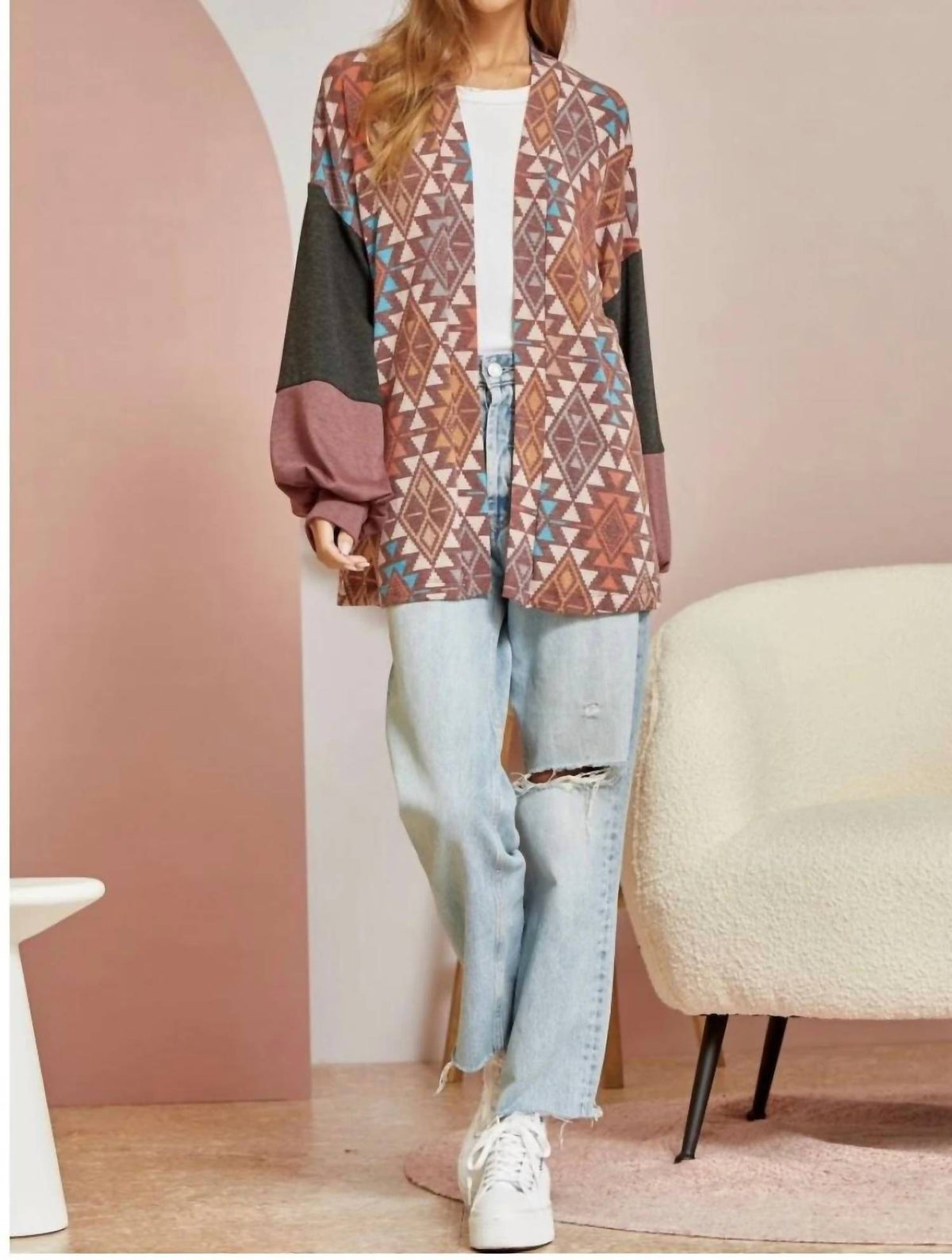 Andree By Unit - Aztec Print Cardigan