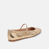 Dolce Vita Women's Reyes Mary Jane Ballet Flats in gold distressed leather - women's flats - view 4