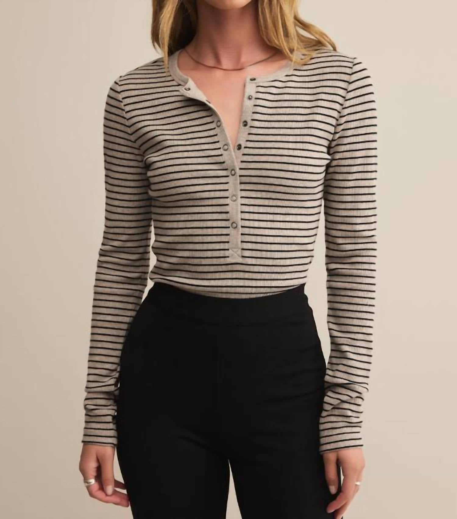 Z Supply - Women's Stella Stripe Henley Top