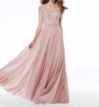 Mgny - Beaded A-line Evening Gown