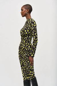 Joseph Ribkoff - Abstract Print Midi Sheath Dress