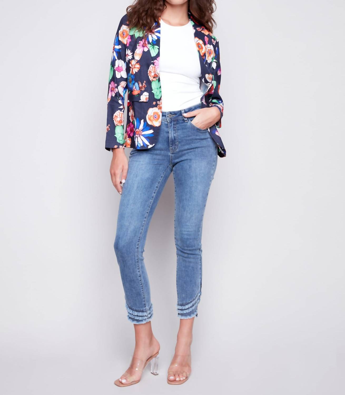 Charlie B - Printed Linen Blazer