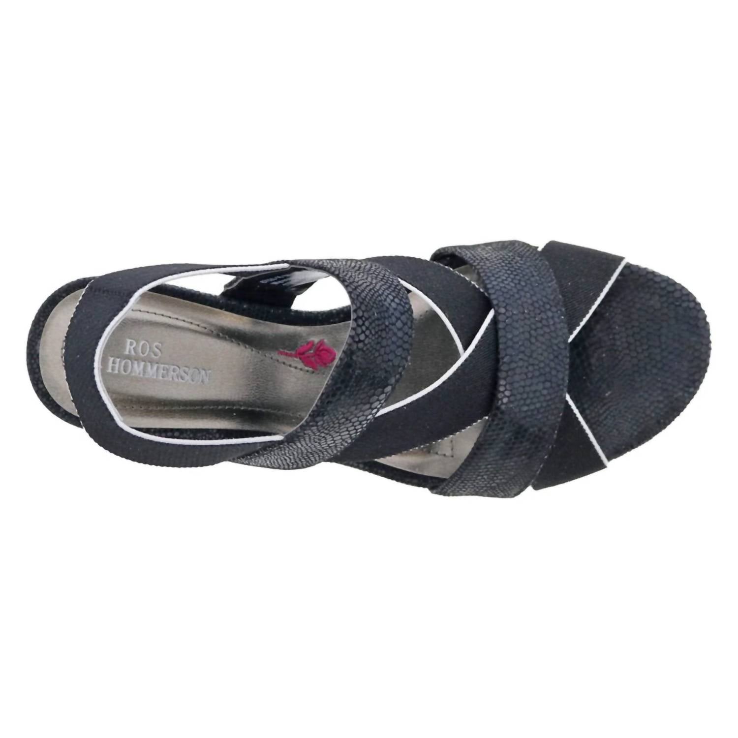Ros Hommerson Women's Wynona Wedge Sandal in black - women's sandal - alternate view