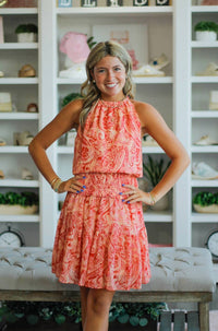 PINCH Smocked Waist Dress in red paisley - women's dress - alternate view