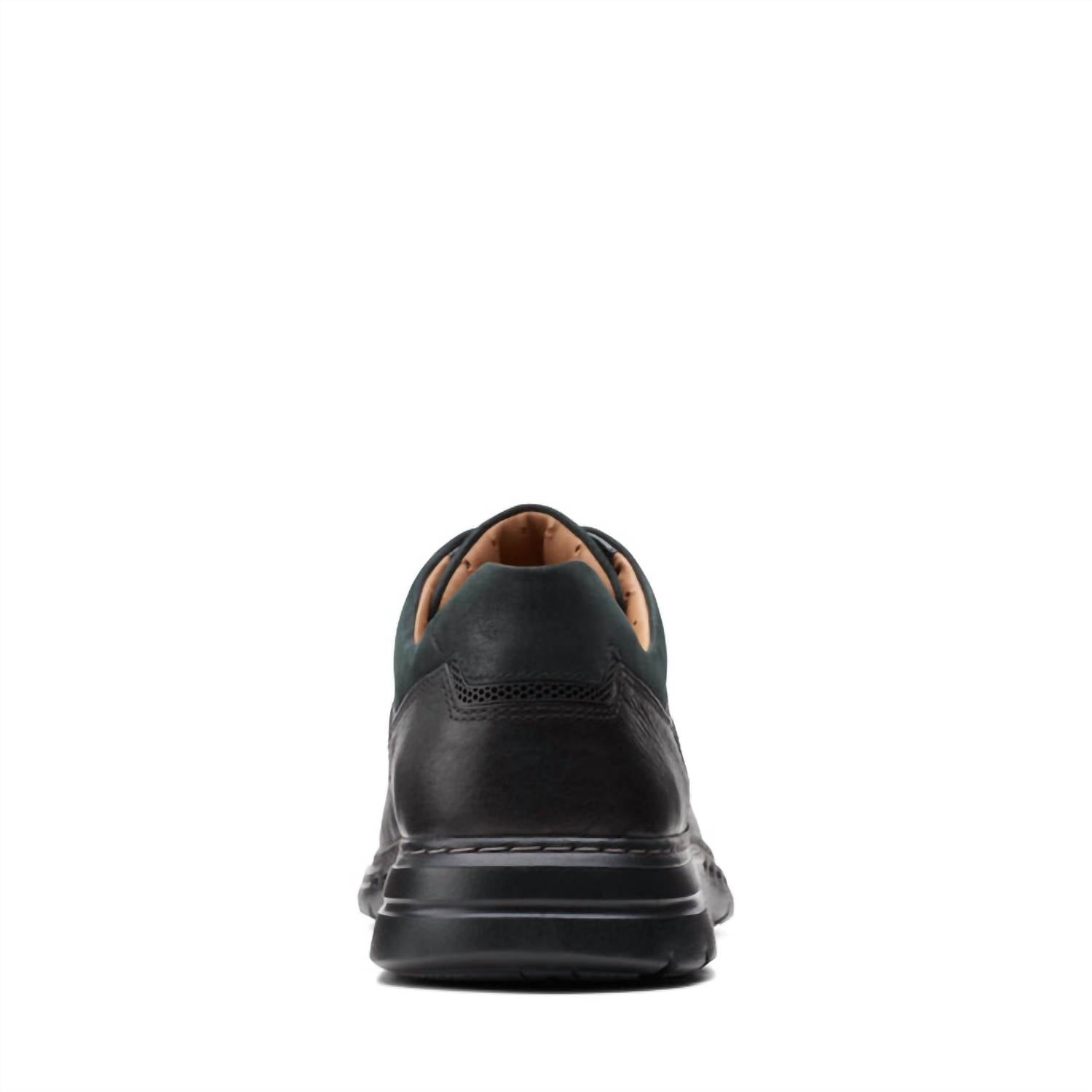Clarks Men's Un Brawley Lace Shoe in black tumbled leather - men's shoe - view 4