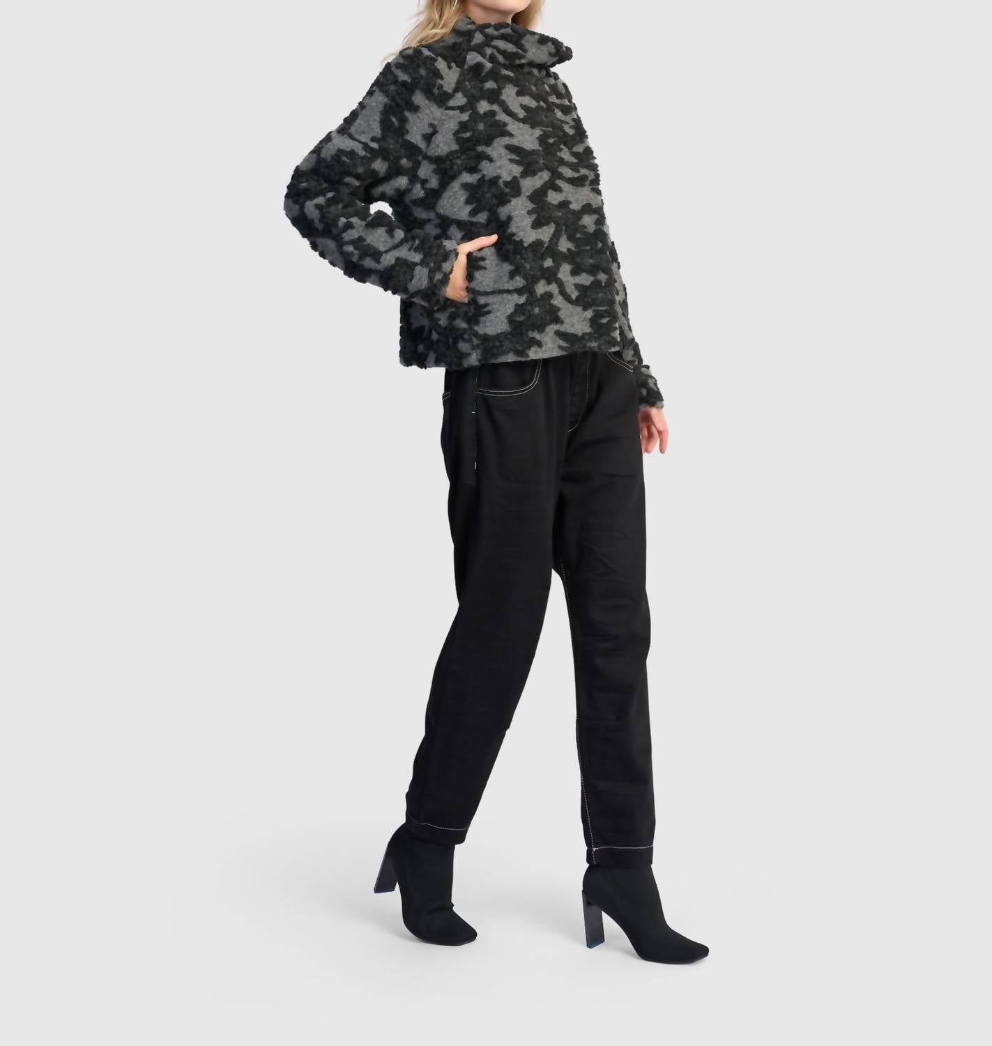 ALEMBIKA Vesper Cozy Moto Jacket in shadow - women's jacket - view 4