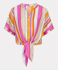 Esqualo - Birit Knot Striped Blouse