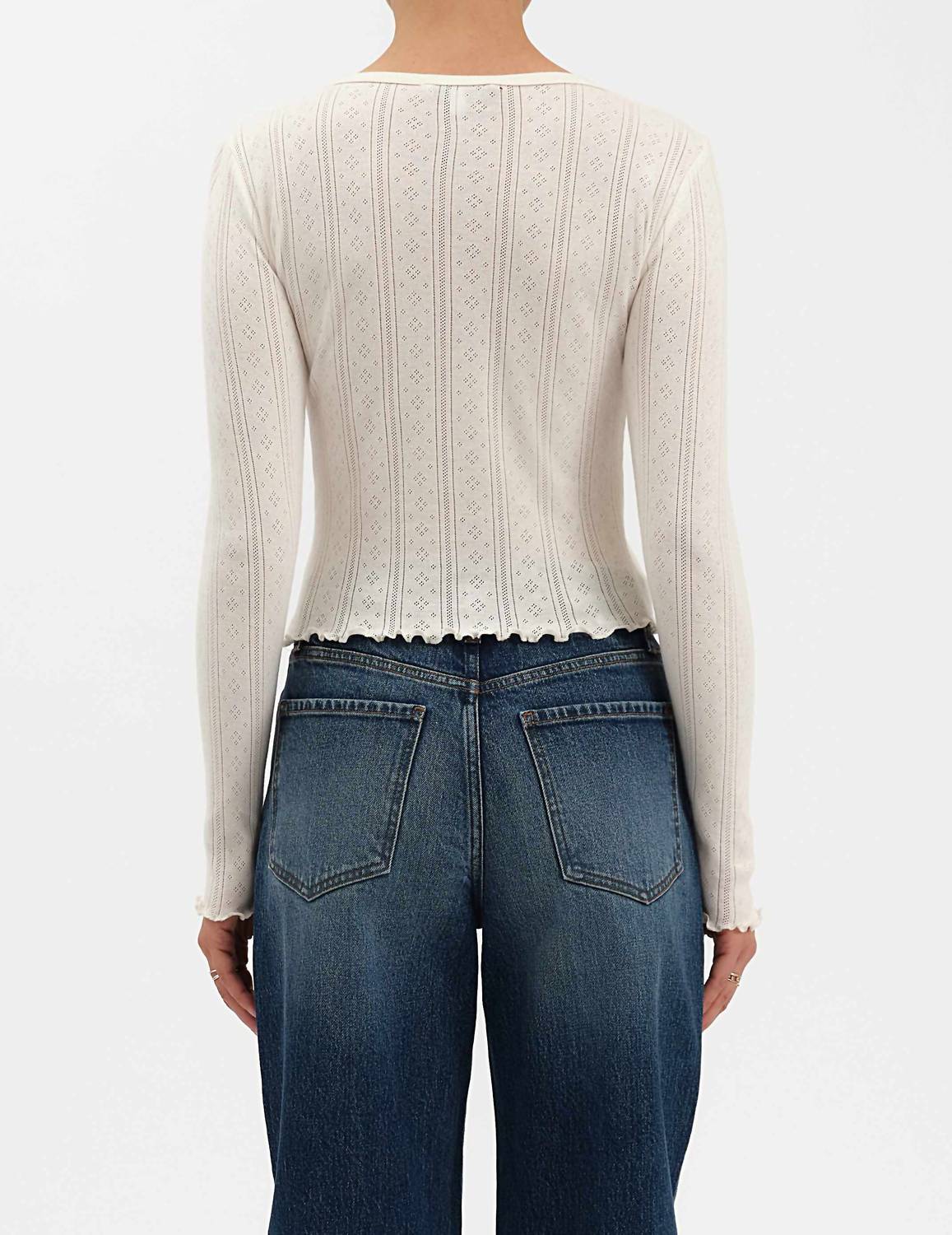 Daze - Bunny Pointelle Top