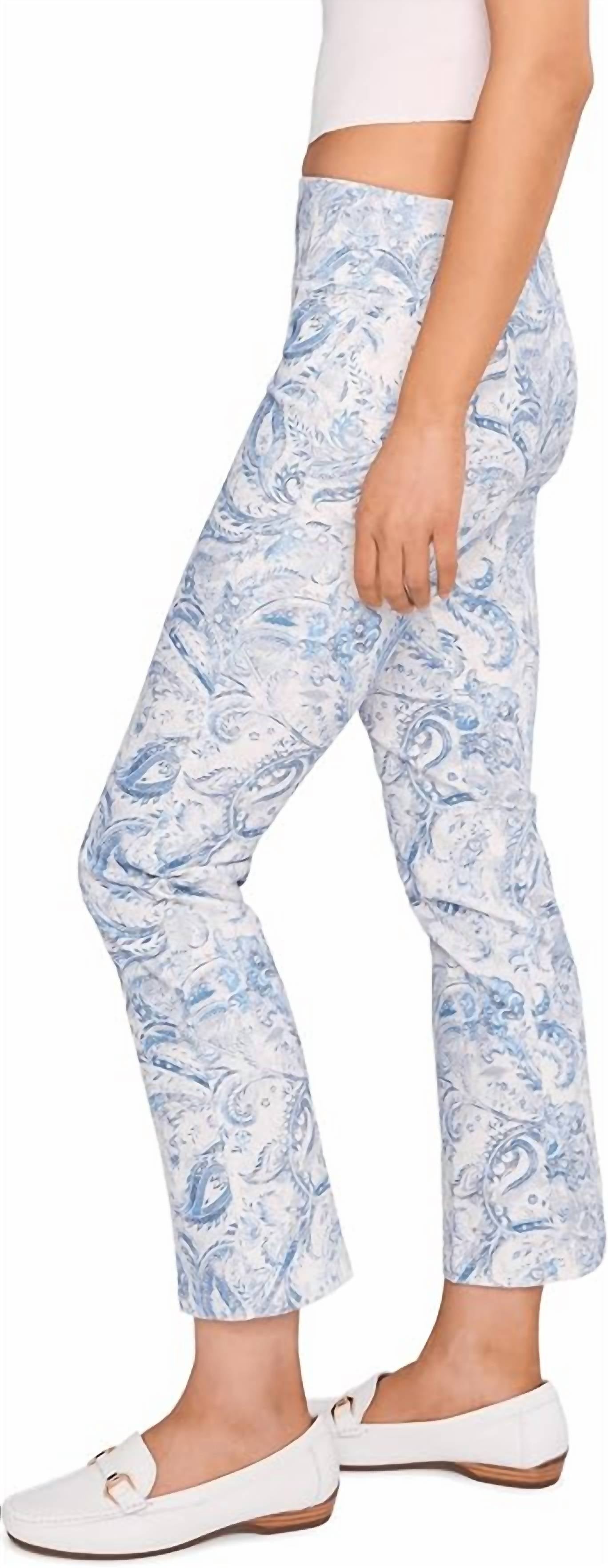 Elliott Lauren - Printed Elastic Waist Pull-on Bootcut Pants