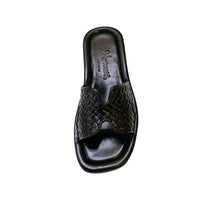 Homers - Women's Woven Leather Notched Slide Sandal