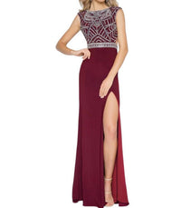 Mac Duggal - Beaded Bodice Jersey Dress