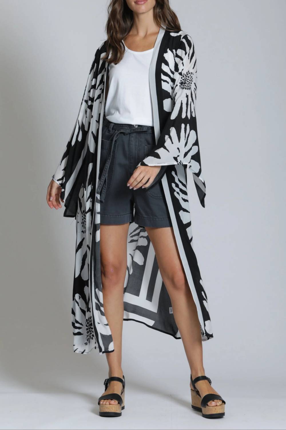 Apny - Belted Long Kimono Robe
