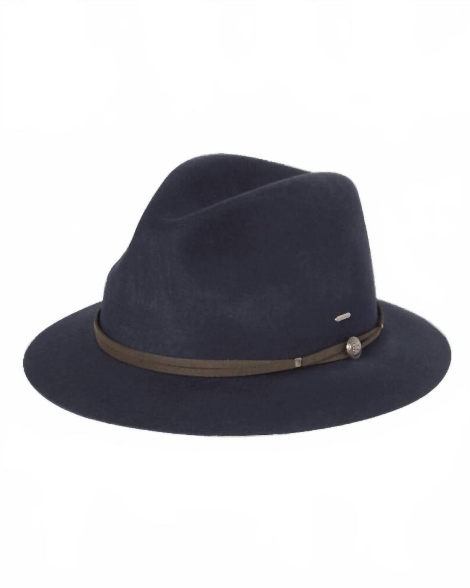KARL LAGERFELD Women's Matilda Wool Felt Hat in navy - women's accessory