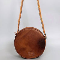 American Darling - Women's Hand Tooled Genuine Leather Canteen Bag